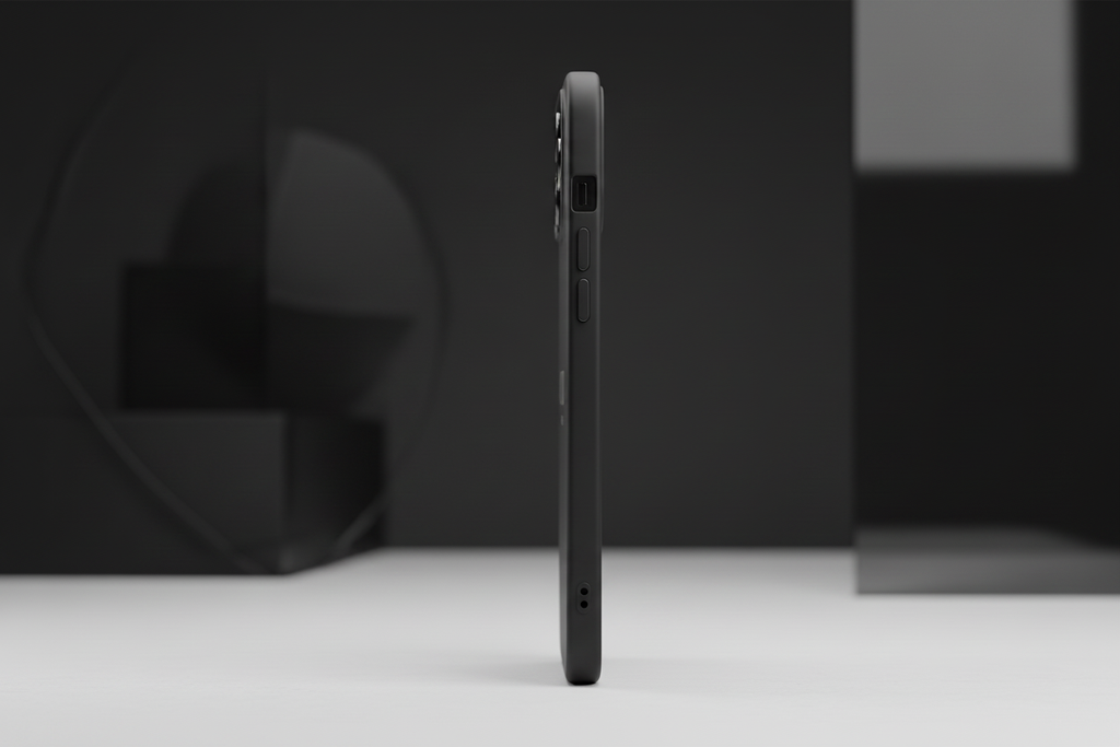 Capa iPhone 17 Pro Max Preta - Lateral