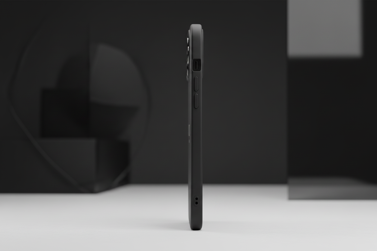 Capa iPhone 17 Pro Max Preta - Lateral